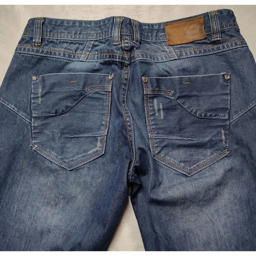 UNDERGROUND INDUSTRY Men 36X34 Distressed Denim Designer‎ Blue Jeans